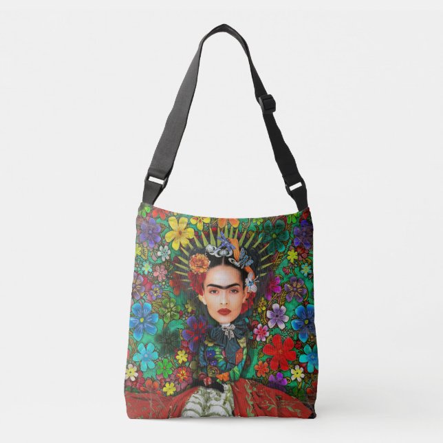 Cruzado Bolso del arte del tote - Frida inspiró 4 (Anverso)