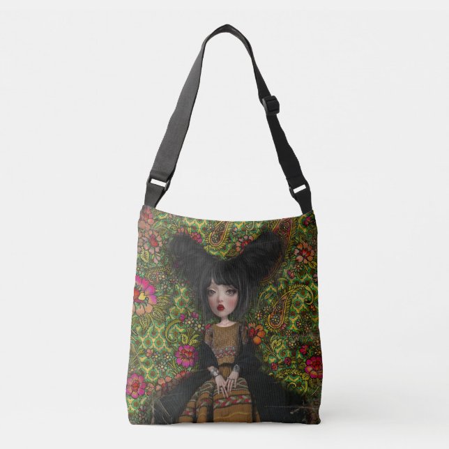Cruzado Bolso del arte del tote - Frida inspiró 5 (Anverso)