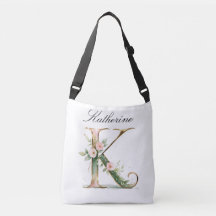 Bolso Elegante de Floral de Oro con Letra K