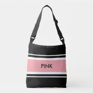 Cruzado Bolso elegante negro rosa y blanco