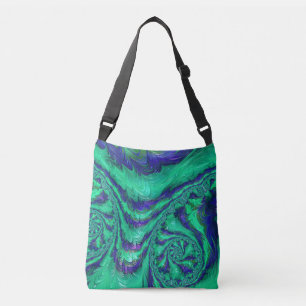 Cruzado Bolso líquido de la raya del fractal del verde