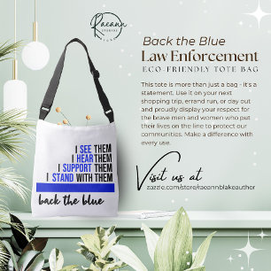 Cruzado Bolso para llevar de Apoyo a la Ley Back the Blue