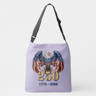 Cruzado Bolso Patriótico USA 250 Años Águila Libertad Cruz
