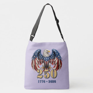 Cruzado Bolso Patriótico USA 250 Años Águila Libertad Cruz