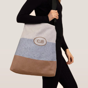 Cruzado Bolso Stylish Gris, Marfil y Marrón Tote
