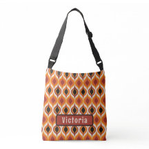 Bolso Terracota de Mano con Patrón de Pavo Real