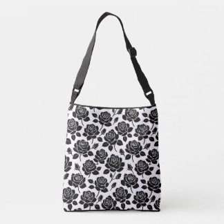 Cruzado Bolso Tot con Estampado Floral de Rosa Negra