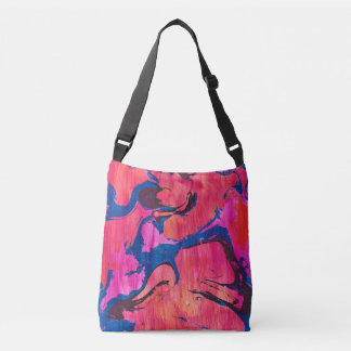 Cruzado Bolso Tote Abstracto Estilo Ebru Rojo Azul Valiant