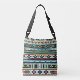Cruzado BOLSO TOTE AJUSTABLE "AGUA" - Tejido de estilo Mex
