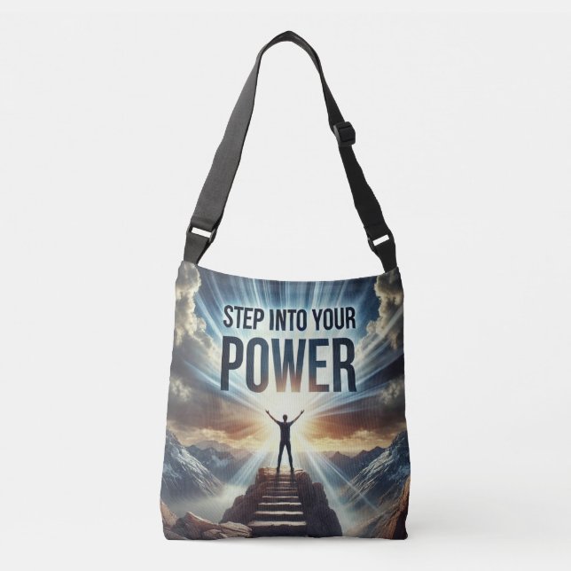 Cruzado Bolso Tote Ajustable 'Step Into Your Power' (Anverso)