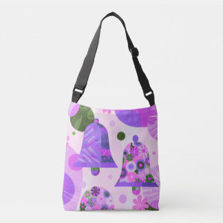 Cruzado Bolso tote de círculos florales abstractos jugueto