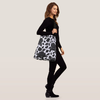 Cruzado Bolso Tote Floral Rosa Negra