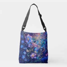 Cruzado Bolso Tote Flores Nocturnas Azules