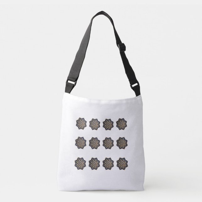 Cruzado Bolso tote Mandala efecto 3D Navy (Anverso)