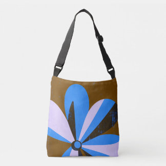 Cruzado Bolso Totem Abstracto Flor de Azul Moderno
