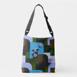 Cruzado Bolso Totem con Patrón Floral Abstracto Moderno