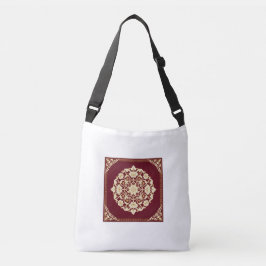 Cruzado Bolso Totém de Medallón Floral Islámico Rojo