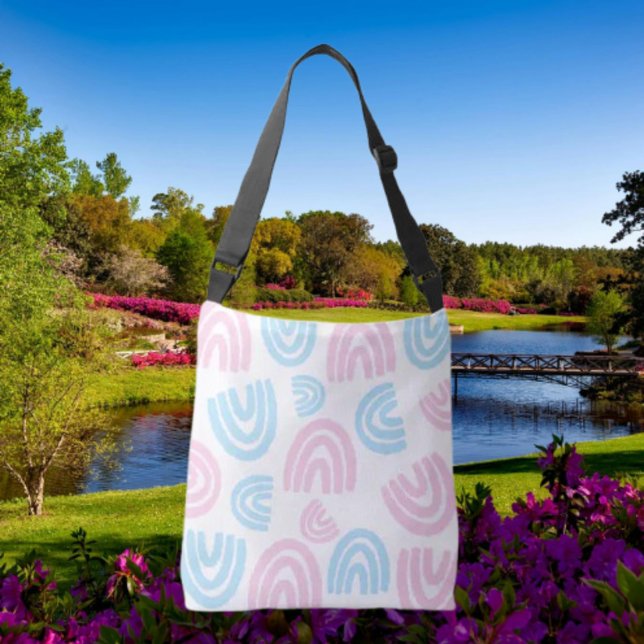 Cruzado Bolso transversal de arcoíris pastel Orgullo Trans (Subido por el creador)