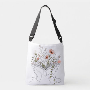 Cruzado Bolso transversal de arte de línea botánica de Blo