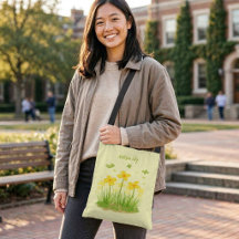 Bolso transversal de flores silvestres y mariposas