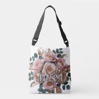 Cruzado Bolso transversal de monograma floral en oro rosa 