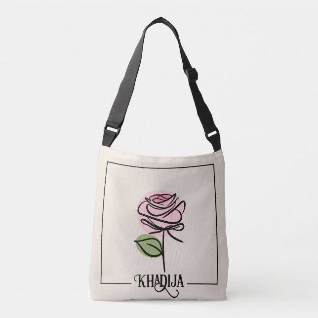 Cruzado Bolso transversal Rose Line Art (Anverso)