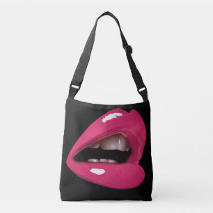 CRUZADO BOLSO TRANSVERSAL TOTES BOCA LABIOS ROSADOS SALVAJ