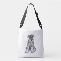 El bolso del perro del Schnauzer, dobla echado a