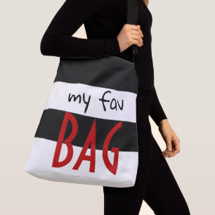 Cruzado Mi bolso favorito o tu patrón de rayas de texto ro