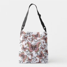 Vuelo del bolso rosado de Crossbody de la mariposa