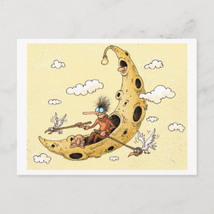 cruzando la postal de fantasía lunar