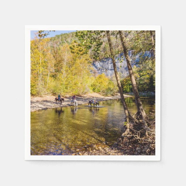 Cruzando la servilleta de papel del río Búfalo (Anverso)