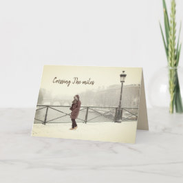 Cruzando la tarjeta de vacaciones de la temporada 