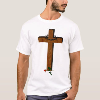 Cruzar Con Una Corona De Espino Y Una Camiseta Ros