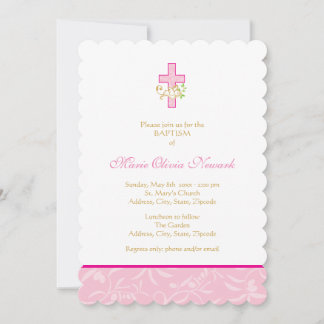 Cruzar y girar| Invitación al bautismo Chica
