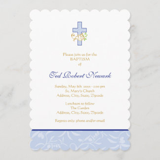 Cruzar y girar| Invitación al Bautismo de Blue Boy