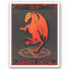 Cryptid Tarot Theme Jersey Devil Pegatina