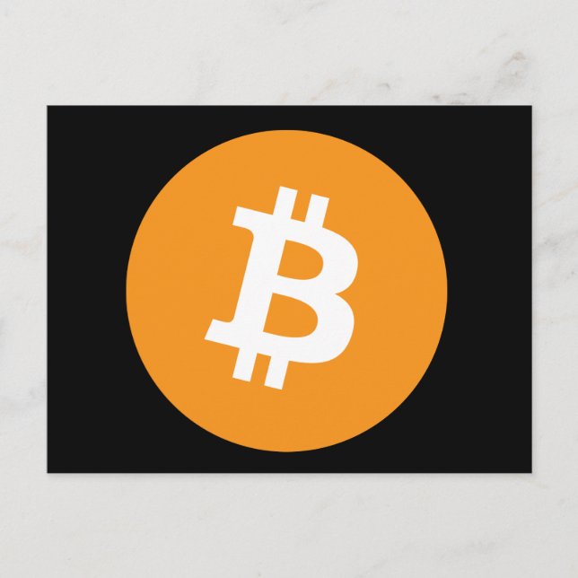 Cryptocurrency de Bitcoin negro de postal (Anverso)
