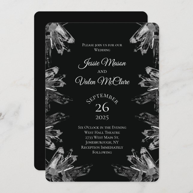 Crystal Gothic Wedding Invitación Brujería (Anverso / Reverso)
