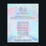 crystal opal FAUX iriparent Flyer<br><div class="desc">volante de artista profesional de maquillaje en salón de belleza</div>