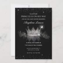 Crystal Princess Crown baby ducha Invitación