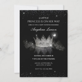 Crystal Princess Crown baby ducha Invitación
