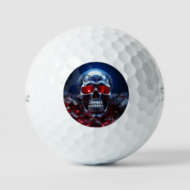 Crystal Skull con bolas de golf Ruby Red Eyes (Anverso)