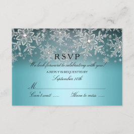 Crystal Snowflake Blue Winter RSVP