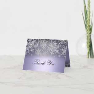 Crystal Snowflake Purple Winter Gracias Tarjeta