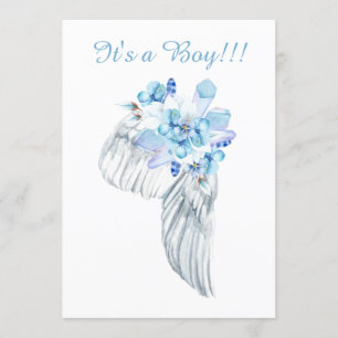 *~* Crystals Feathers Angel Wing Shower Invitación