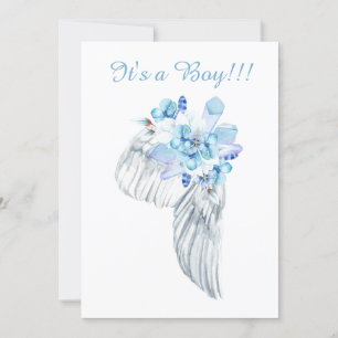 *~* Crystals Feathers Angel Wing Shower Invitación