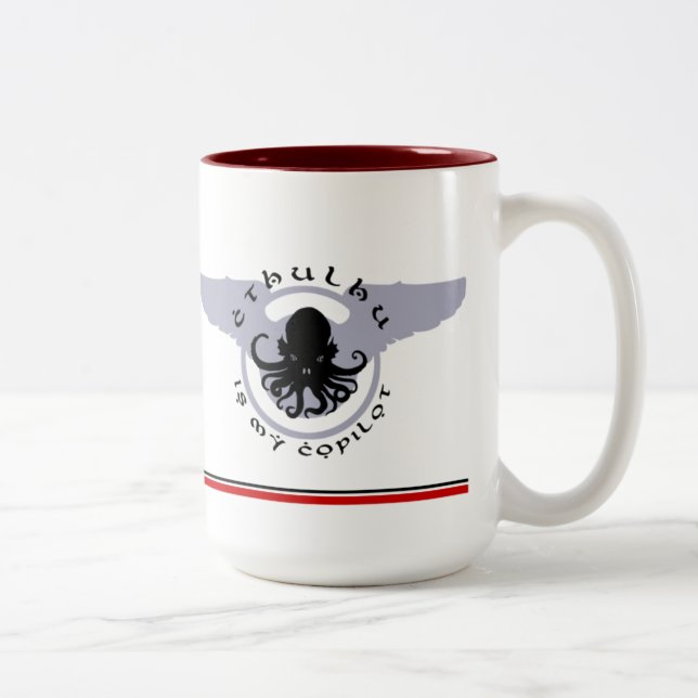 Cthulhu es mi taza ROJA de la RAYA del copiloto (Derecha)