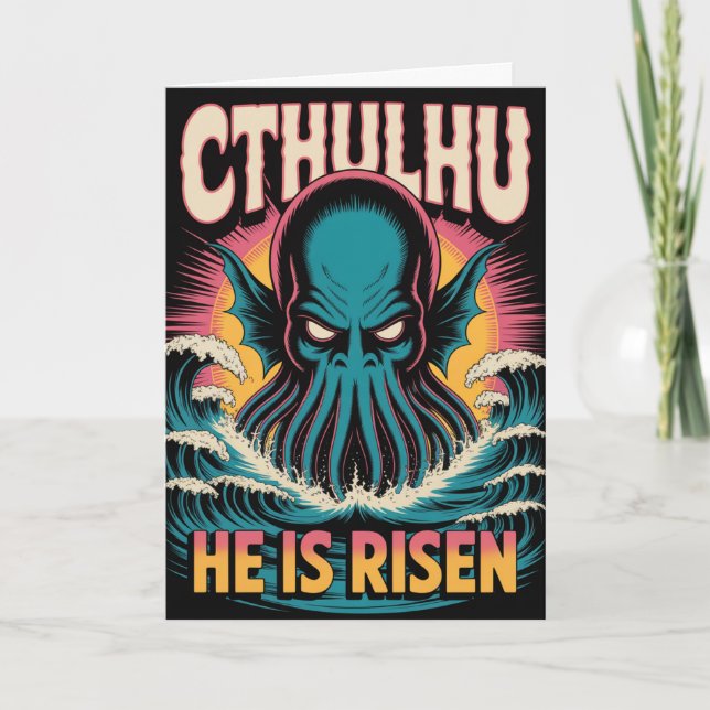 Cthulhu Ha Resucitado Tarjeta de Pascua (Anverso)