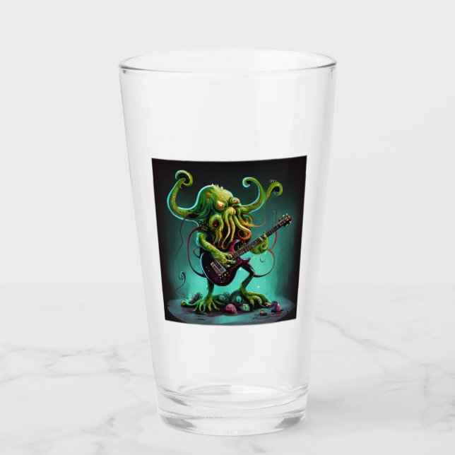Cthulhu Rock 'n Roll Glass Tumbler (Anverso)